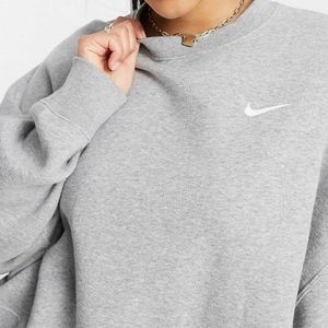 light grey cropped nike sweatshirt